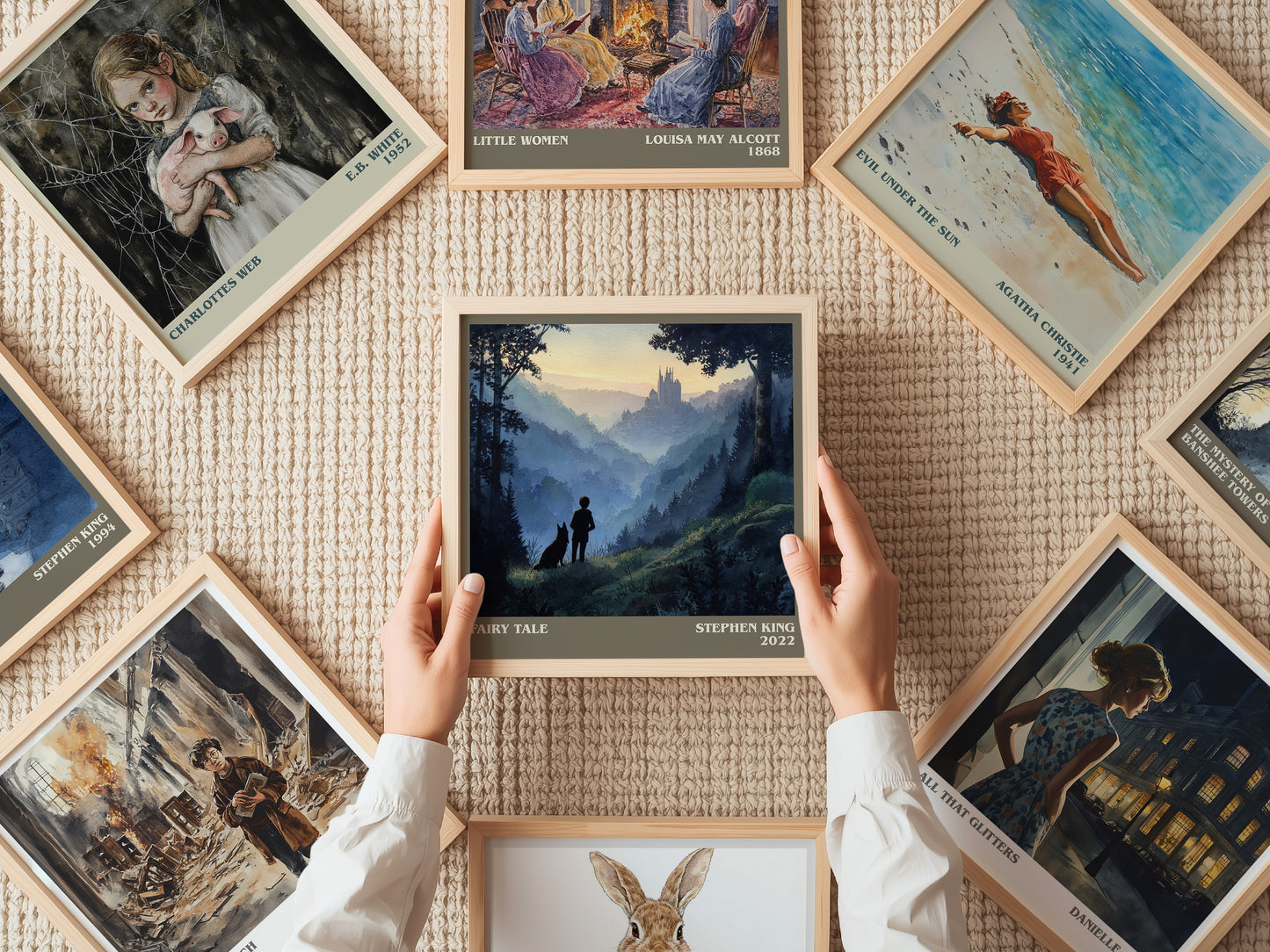 Fairy Tale literary print on bookshelf – Stephen King fan gift