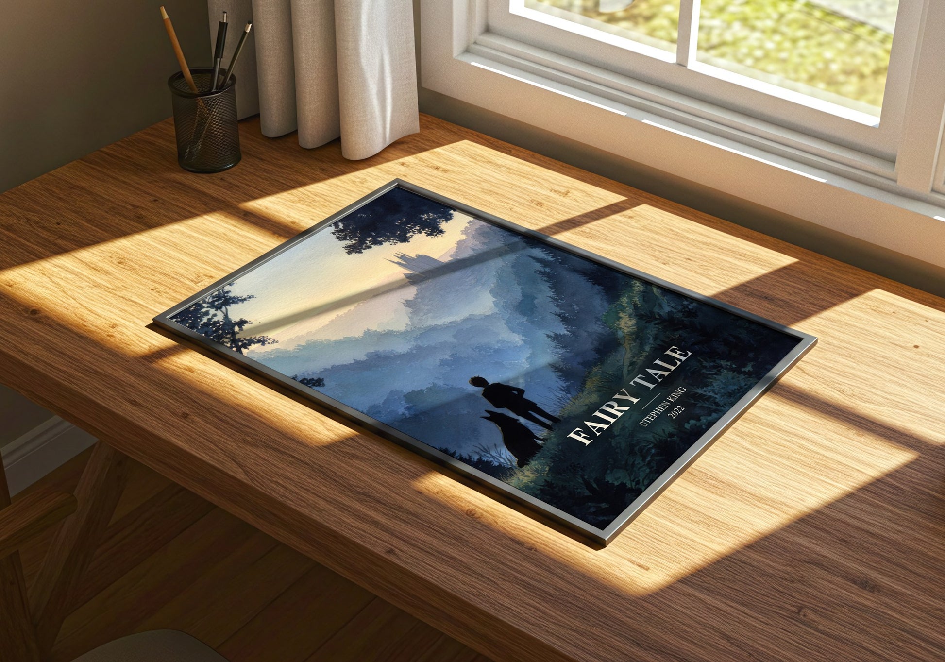 Fairy Tale watercolour book poster framed on wall – fantasy wall art