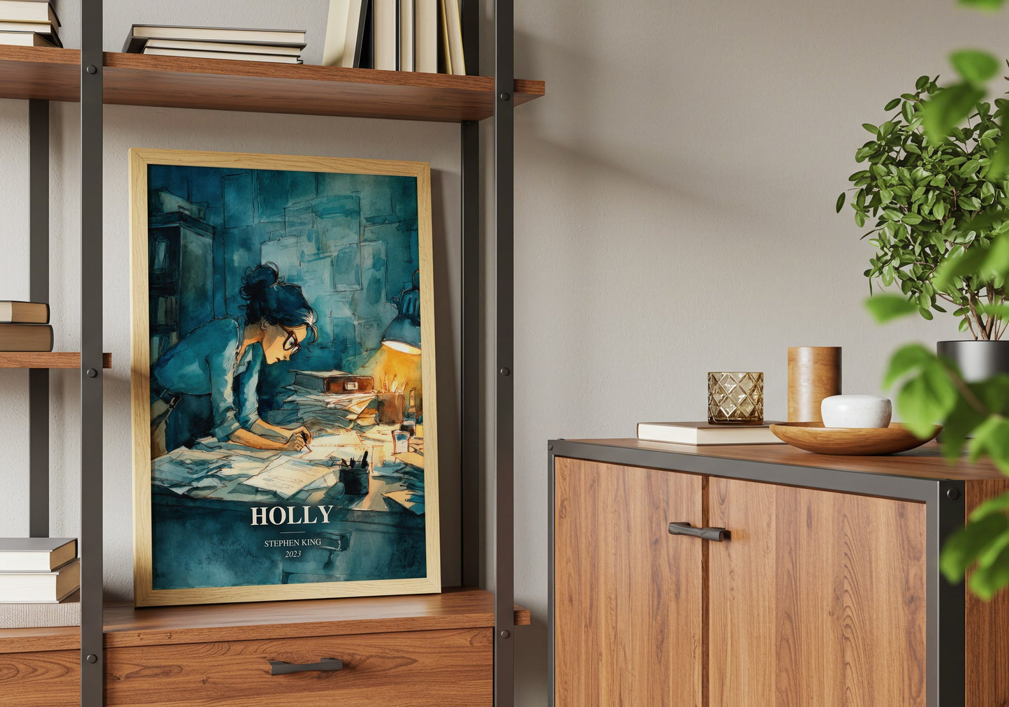 Holly book watercolour illustration paper finish options – matte satin gloss