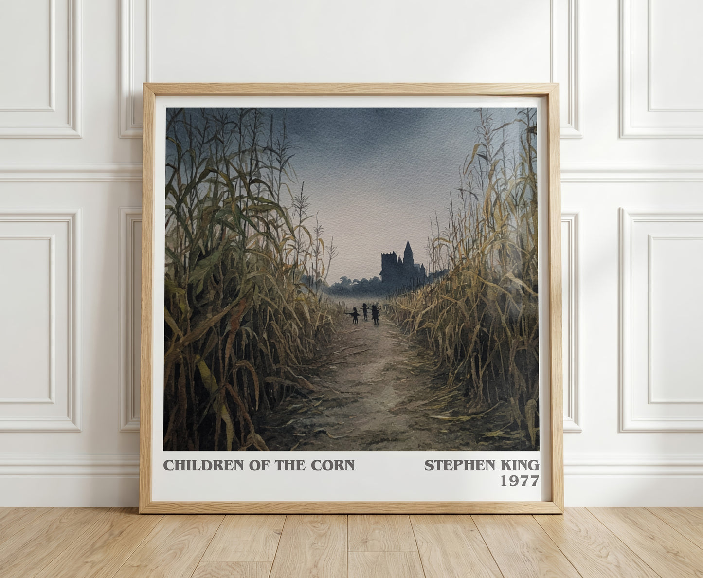 Children of the Corn literary print in frame leaning in hallway – horror wall art
