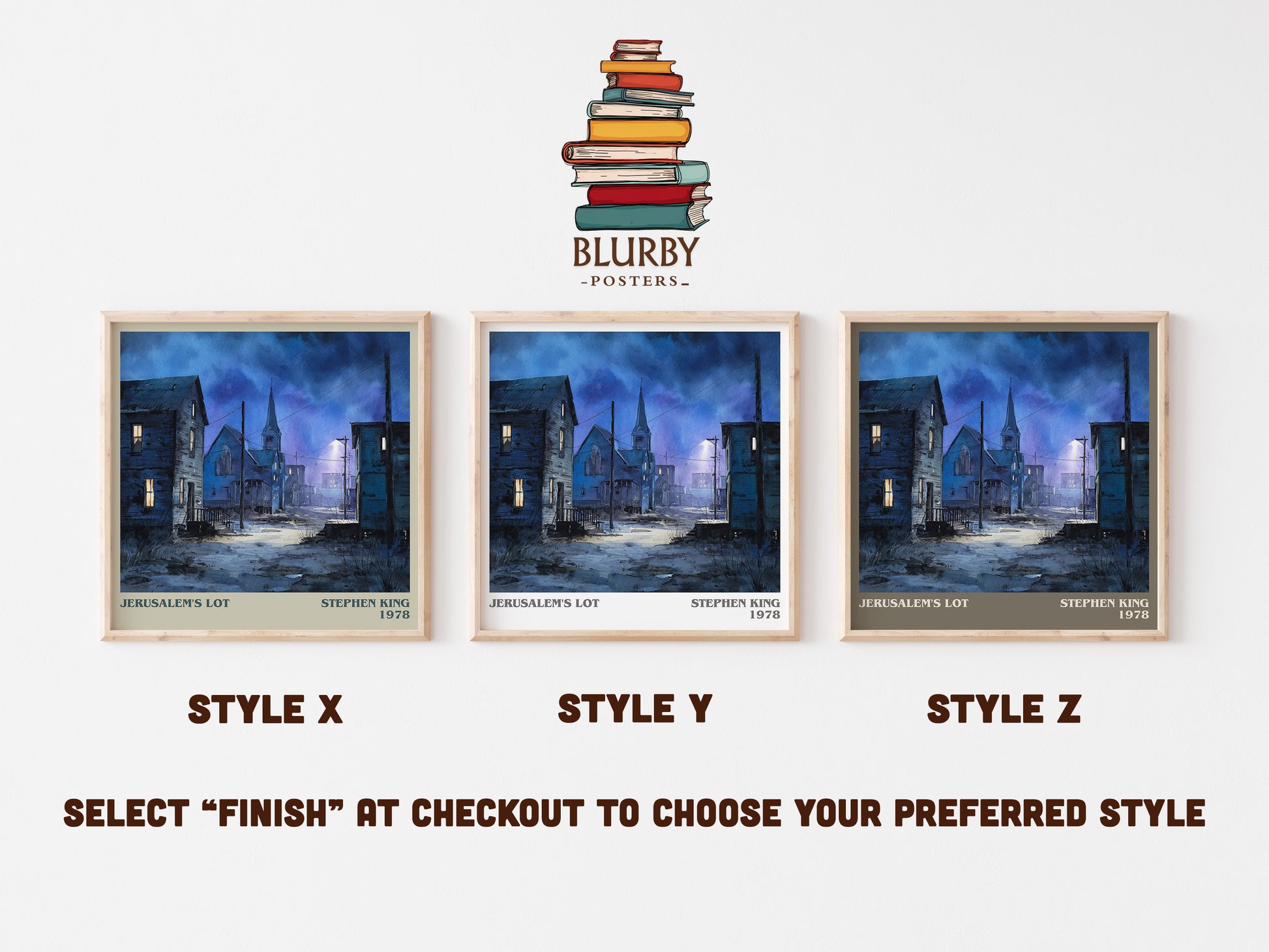 Jerusalem's Lot literary art print colour and style options – Stephen King book art