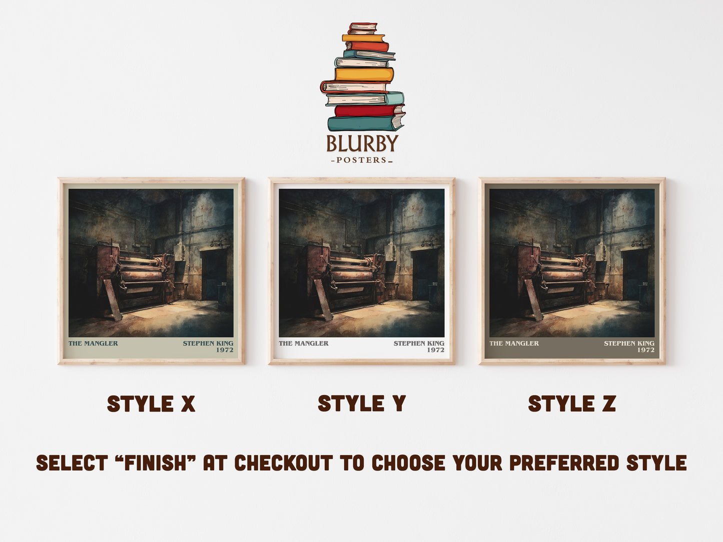 The Mangler literary art print colour and style options – Stephen King book art