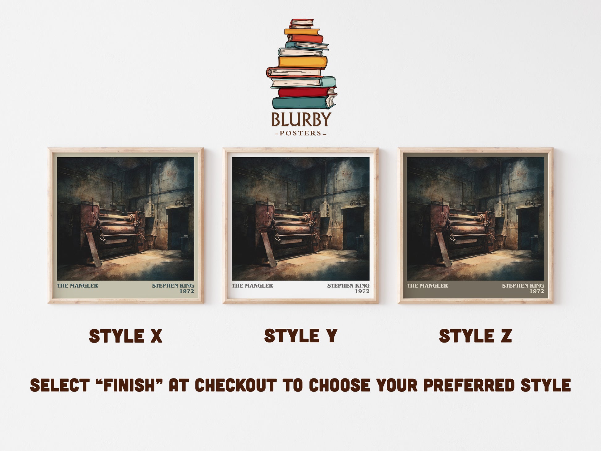 The Mangler literary art print colour and style options – Stephen King book art