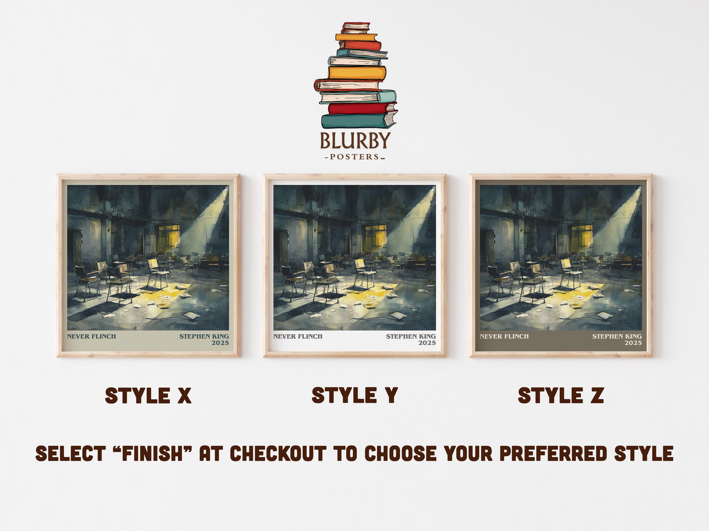 Never Flinch literary art print colour and style options – Stephen King book art