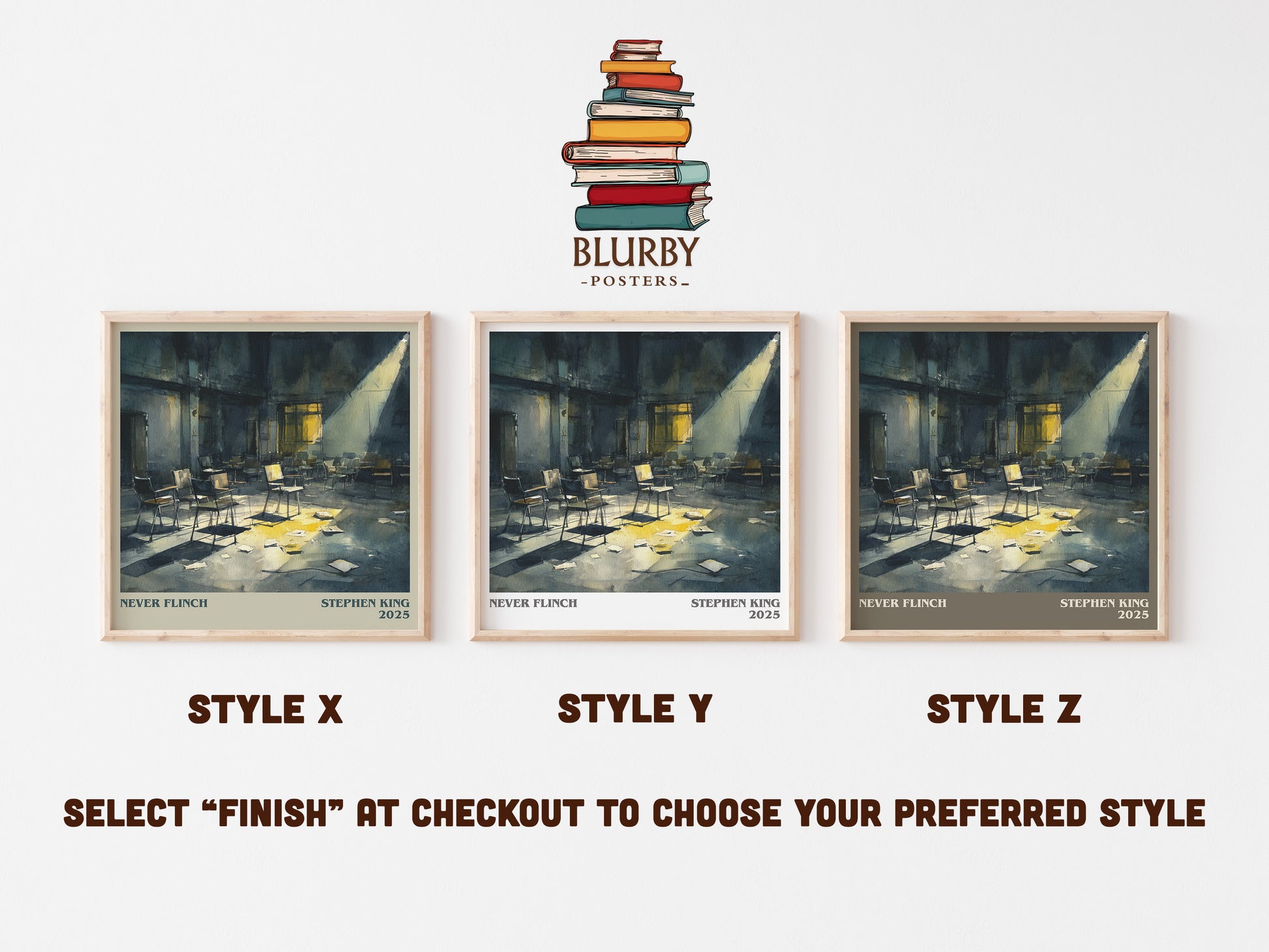 Never Flinch literary art print colour and style options – Stephen King book art