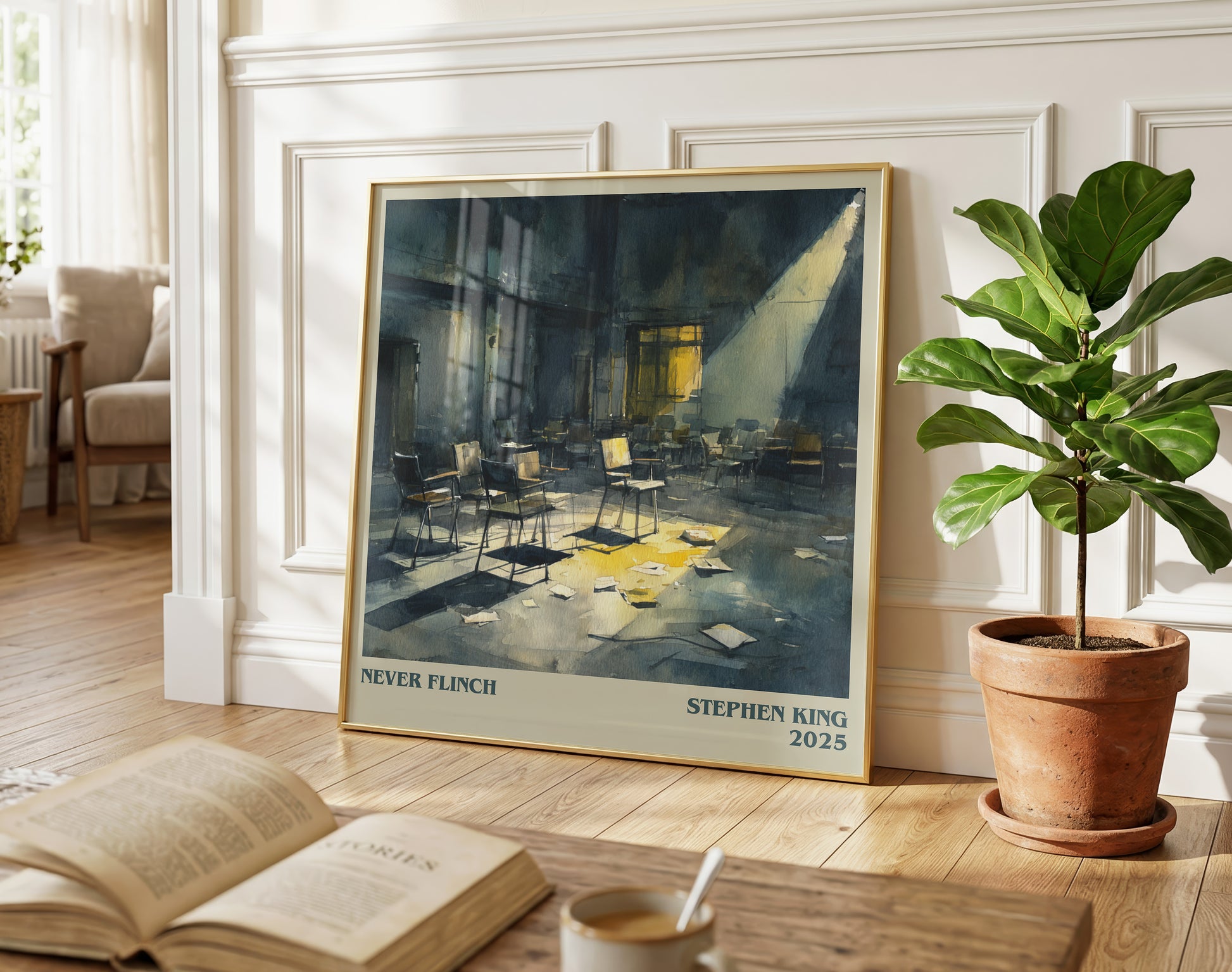 Never Flinch literary poster paired in gallery wall – literary art prints