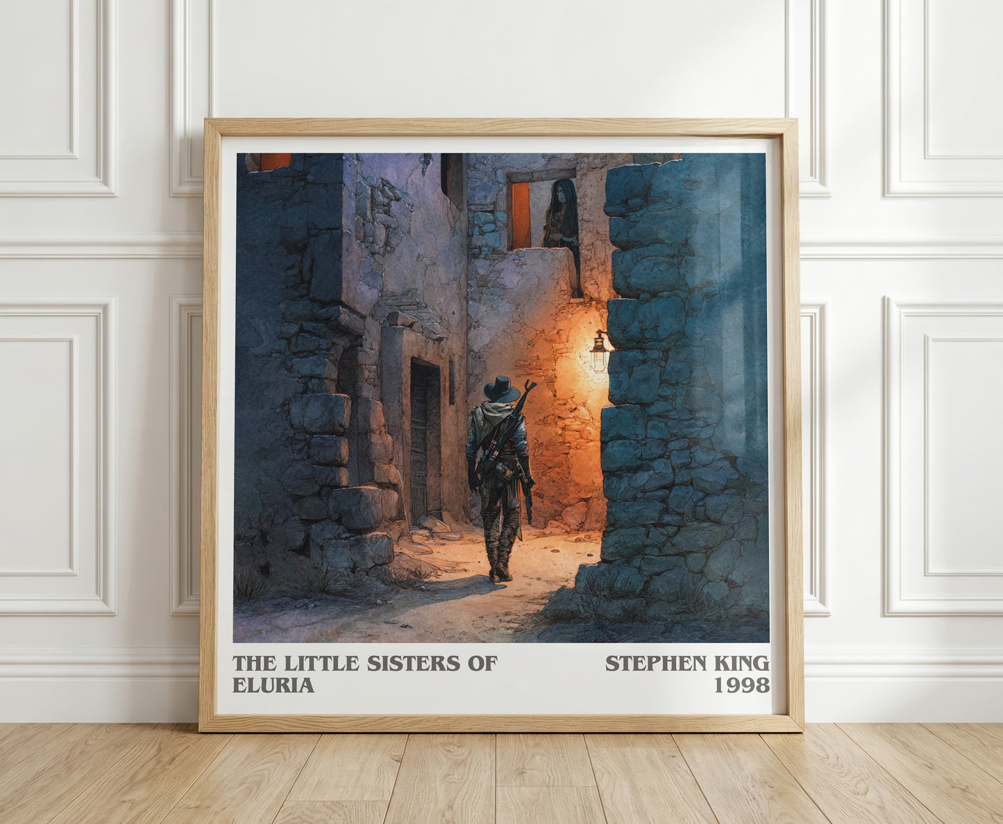 The Little Sisters Of Eluria literary print in frame leaning in hallway – horror wall art