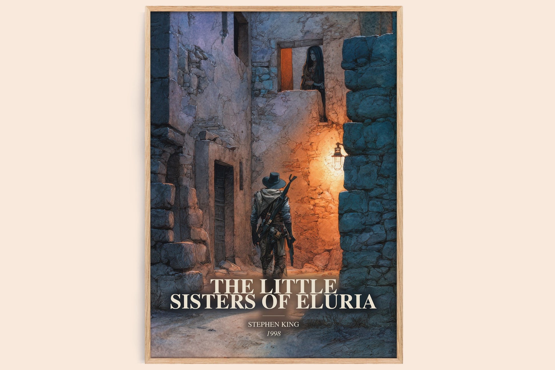 The Little Sisters Of Eluria watercolour book poster by Stephen King – framed literary art print
