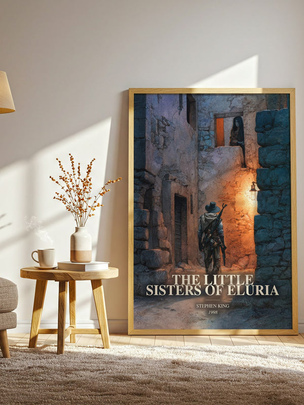 The Little Sisters Of Eluria watercolour print in frame leaning in hallway – fantasy wall art