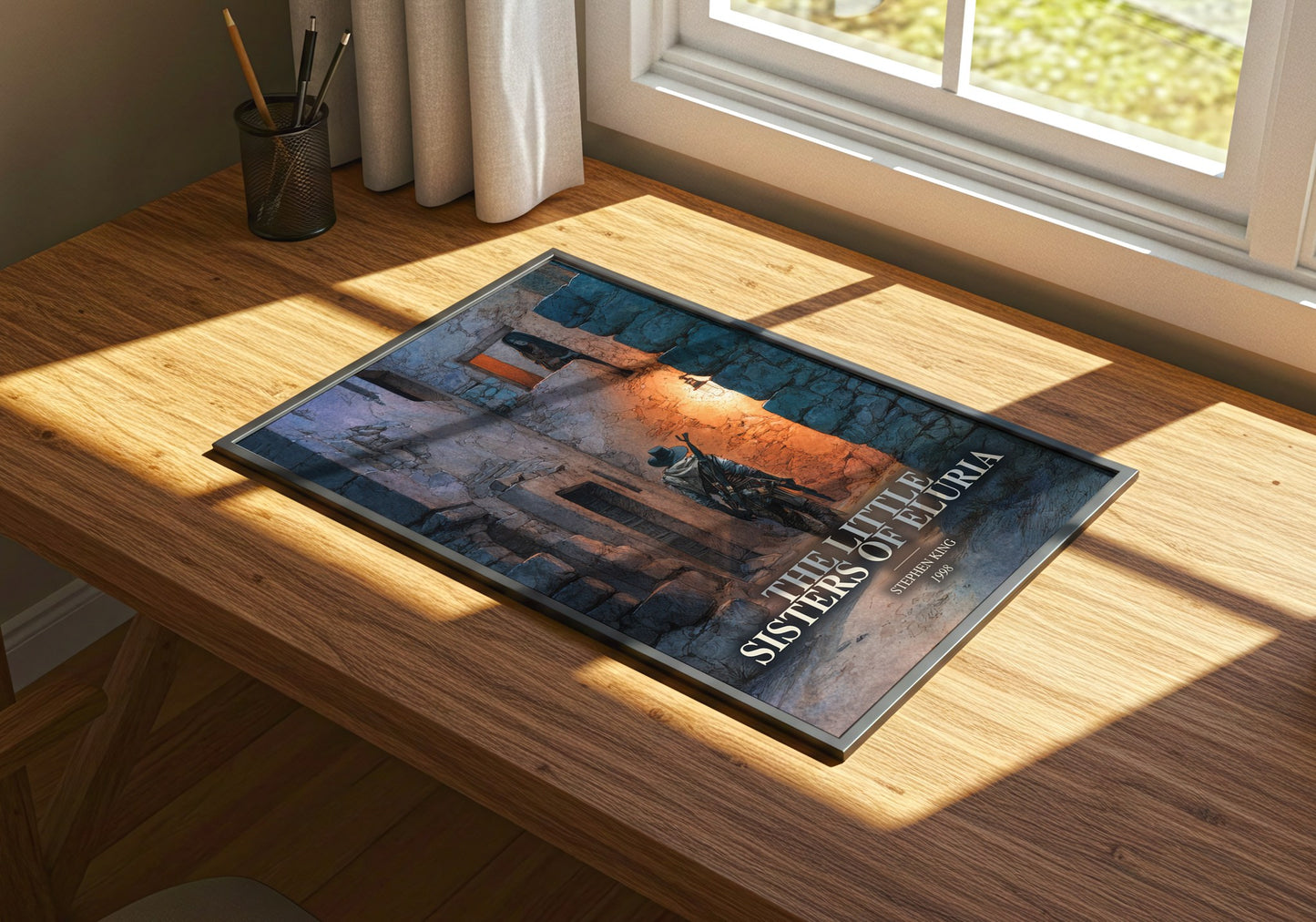 The Little Sisters Of Eluria watercolour book poster framed on wall – fantasy wall art