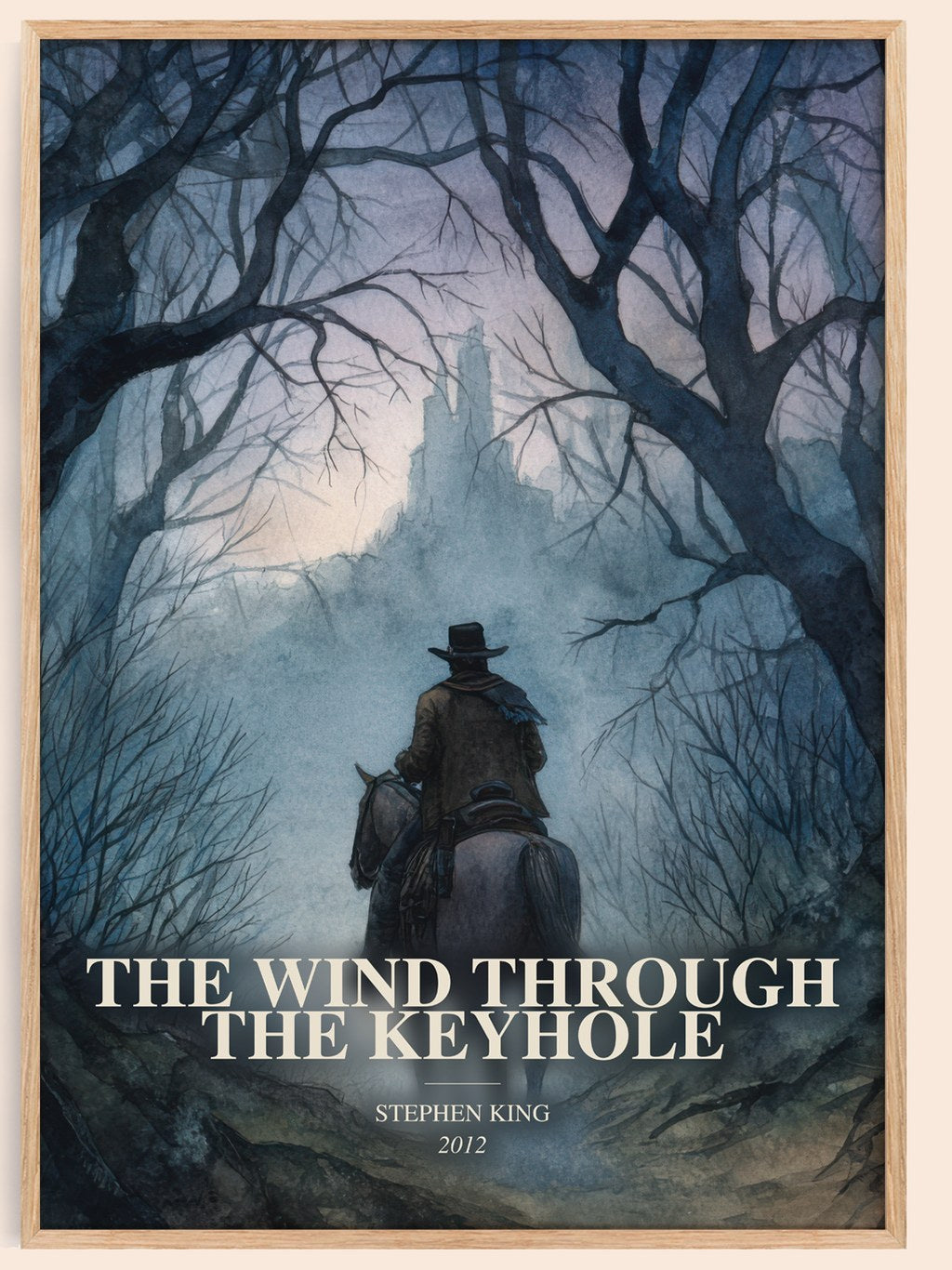 The Wind Through The Keyhole watercolour book poster by Stephen King – framed literary art print