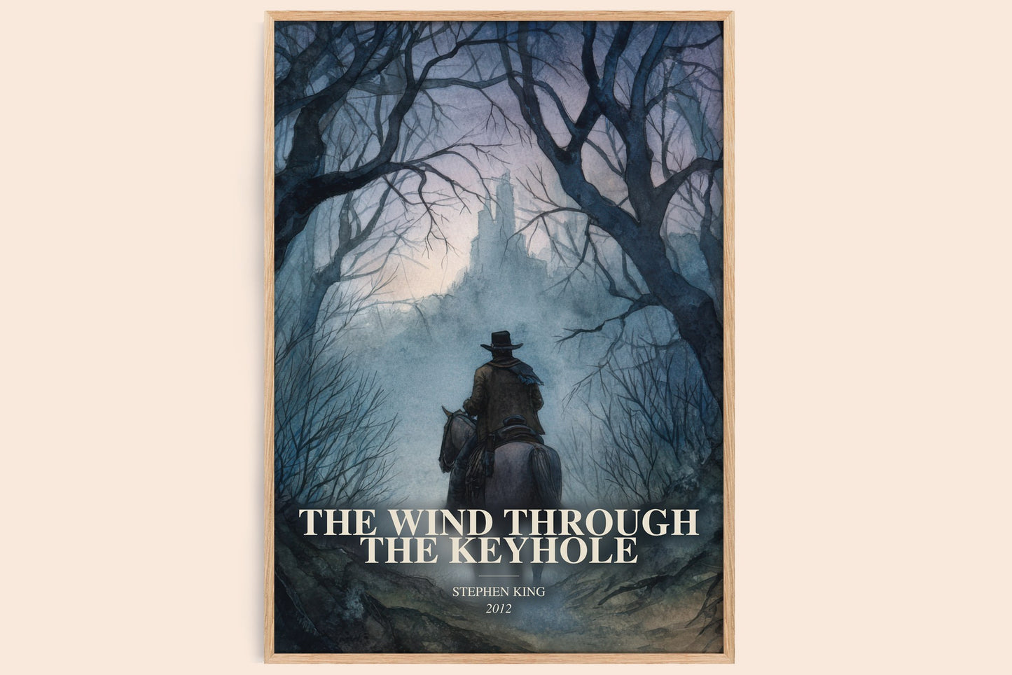 The Wind Through The Keyhole watercolour book poster by Stephen King – framed literary art print