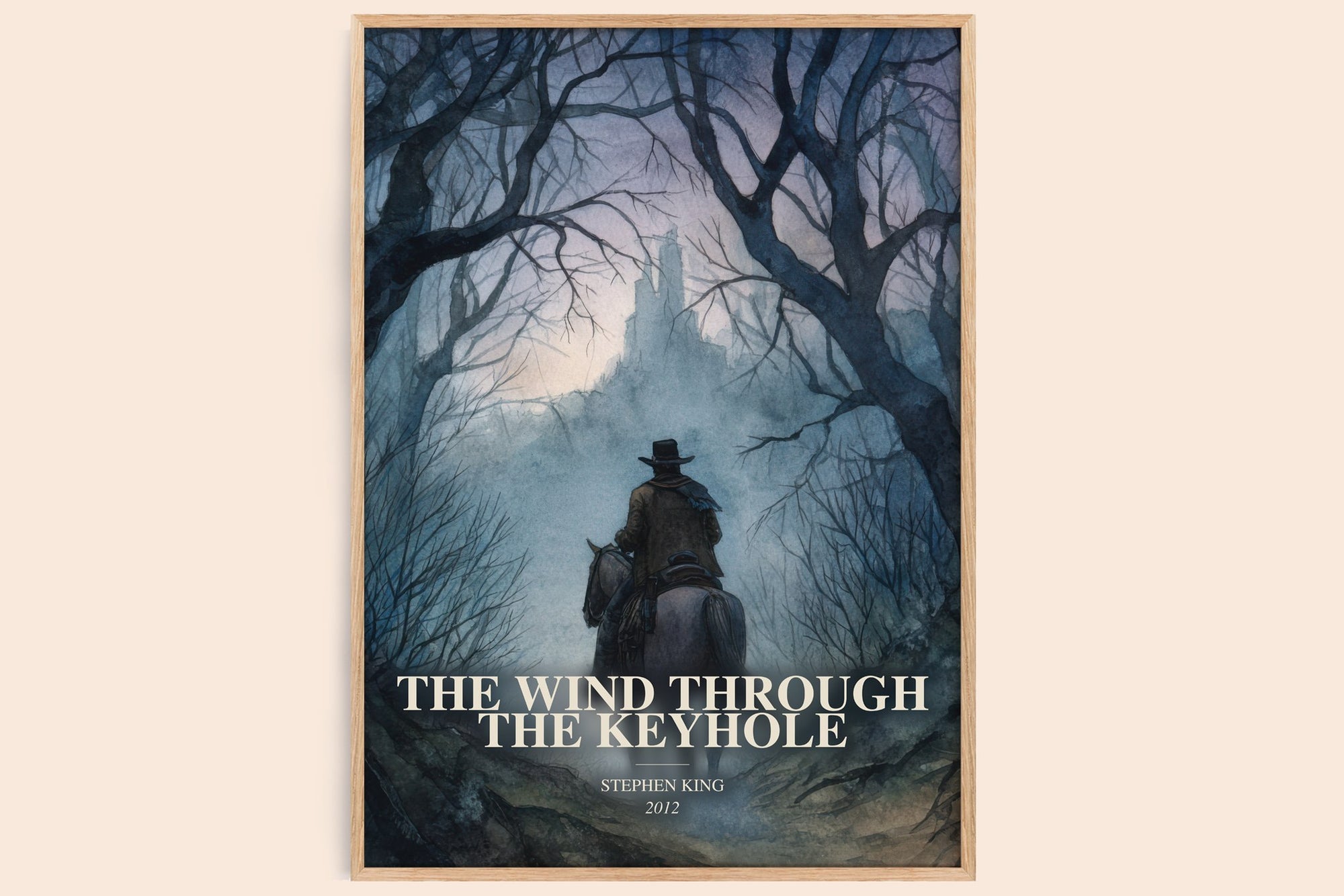 The Wind Through The Keyhole watercolour book poster by Stephen King – framed literary art print