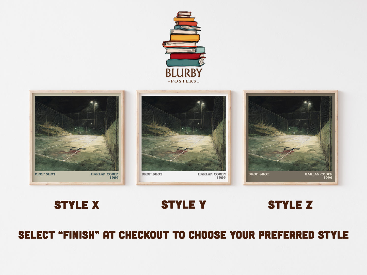 Drop Shot literary art print colour and style options – Harlan Coben book art
