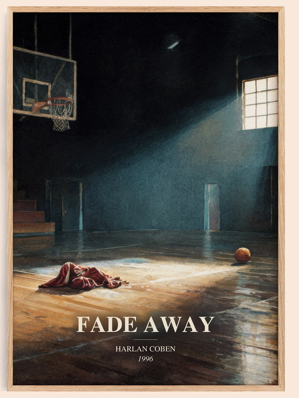 Fade Away watercolour book poster by Harlan Coben – framed literary art print