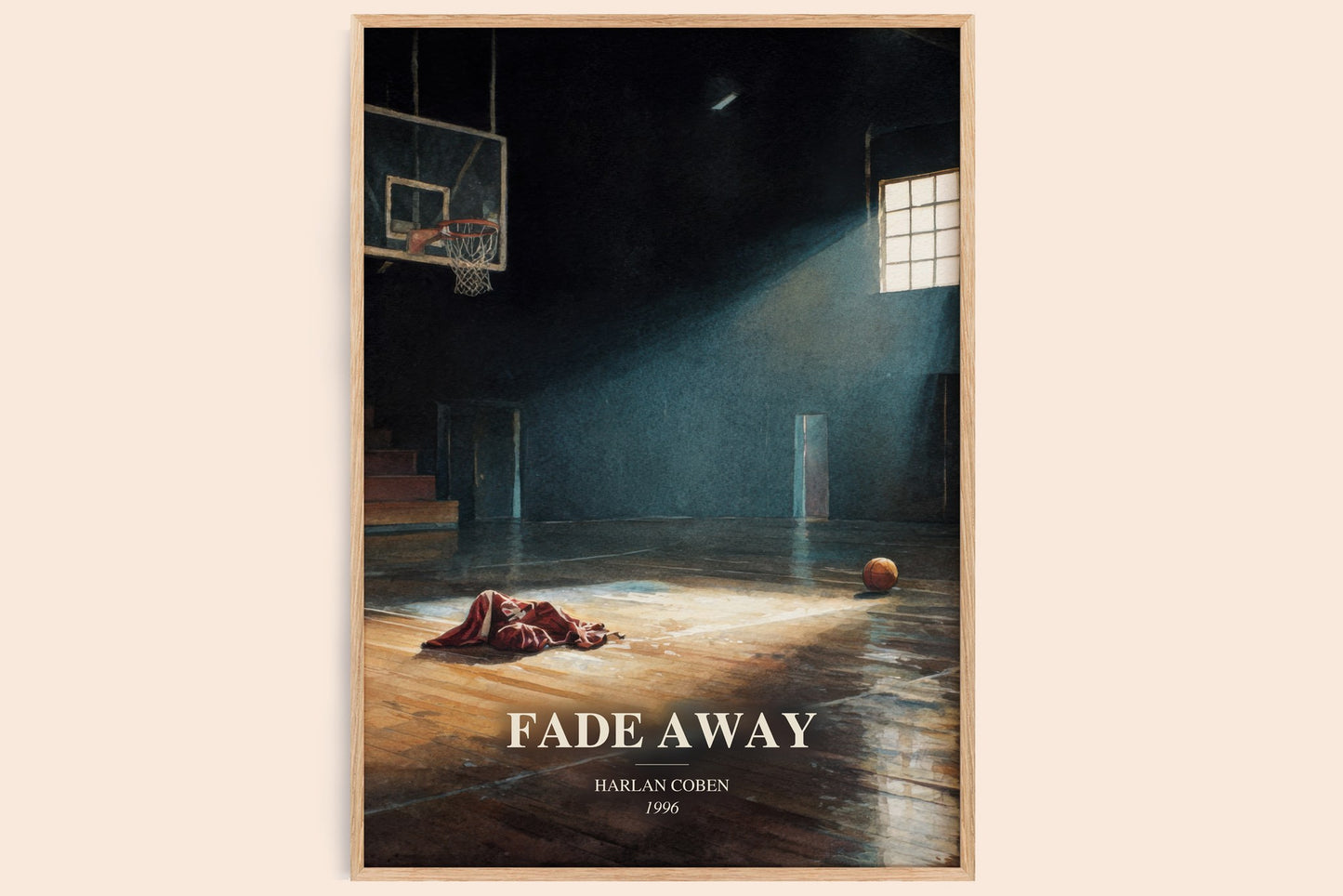Fade Away watercolour book poster by Harlan Coben – framed literary art print