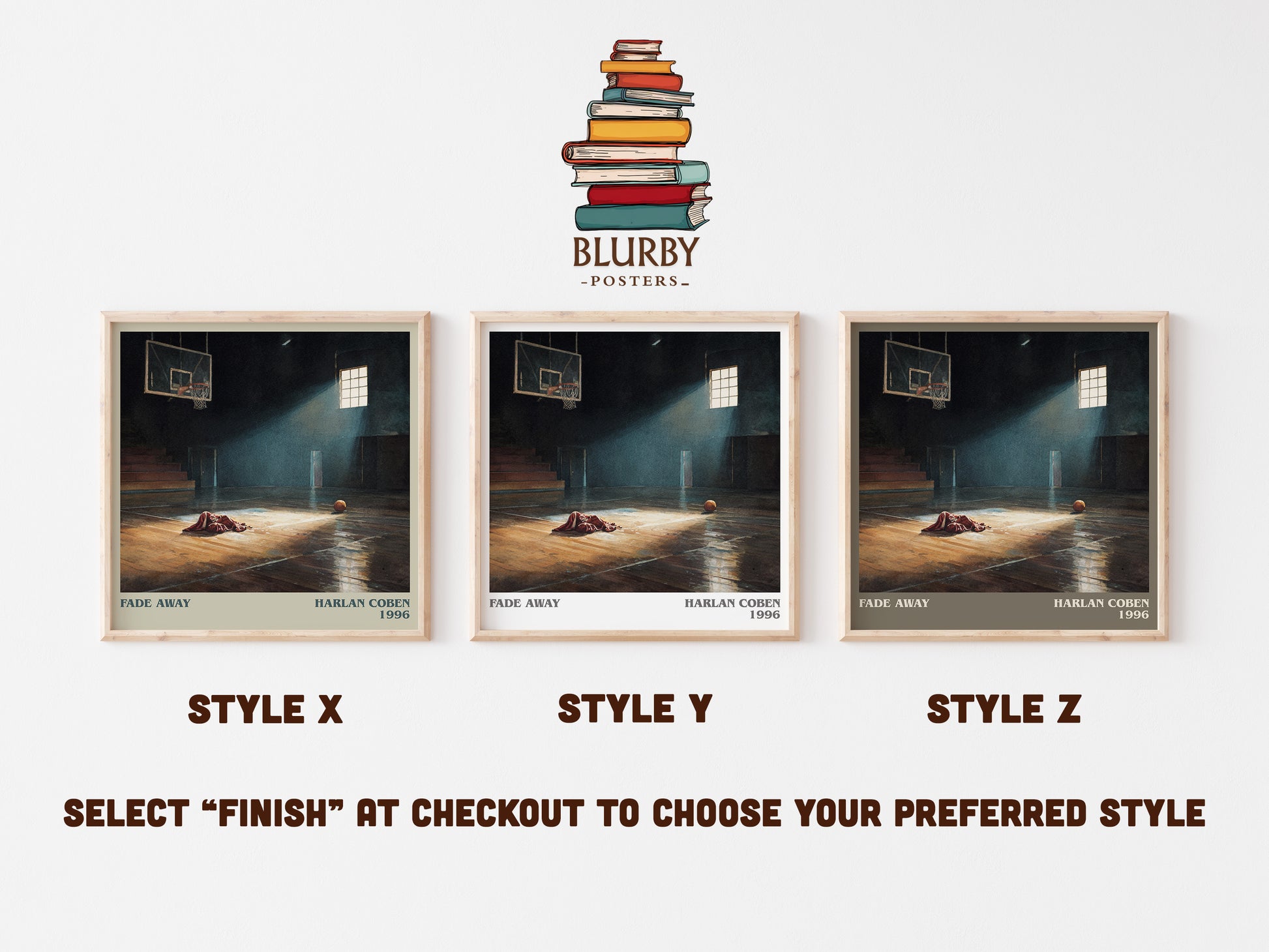 Fade Away literary art print colour and style options – Harlan Coben book art