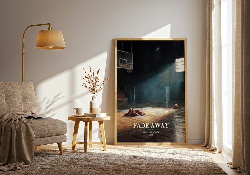 Fade Away watercolour print in frame leaning in hallway – mystery wall art