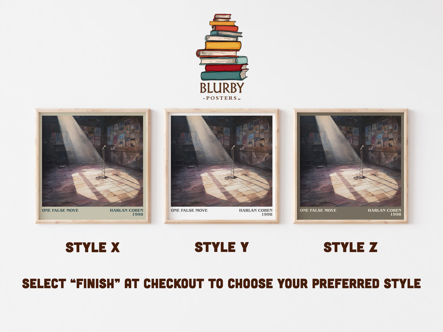 One False Move literary art print colour and style options – Harlan Coben book art