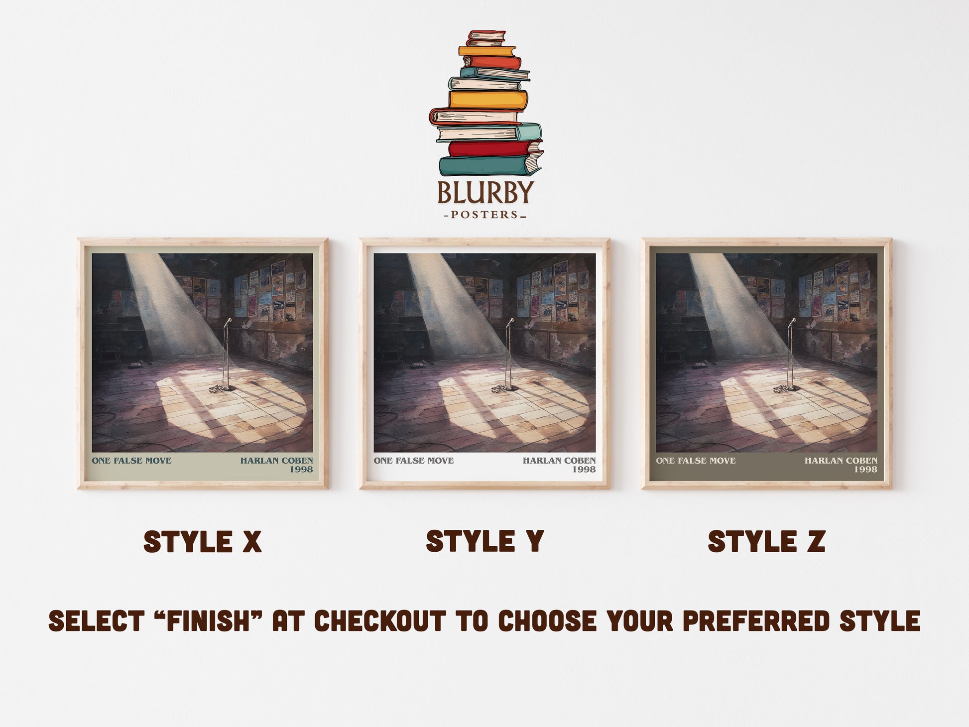 One False Move literary art print colour and style options – Harlan Coben book art