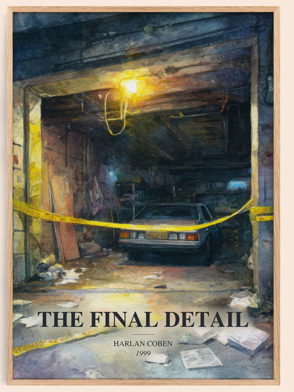 The Final Detail watercolour book poster by Harlan Coben – framed literary art print