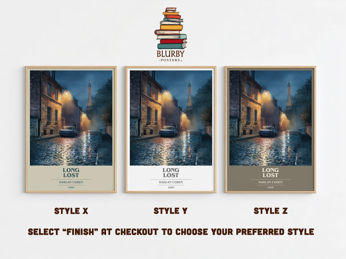 Long Lost Book Cover Poster by Harlan Coben – Style X, Y and Z side by side – choose your finish