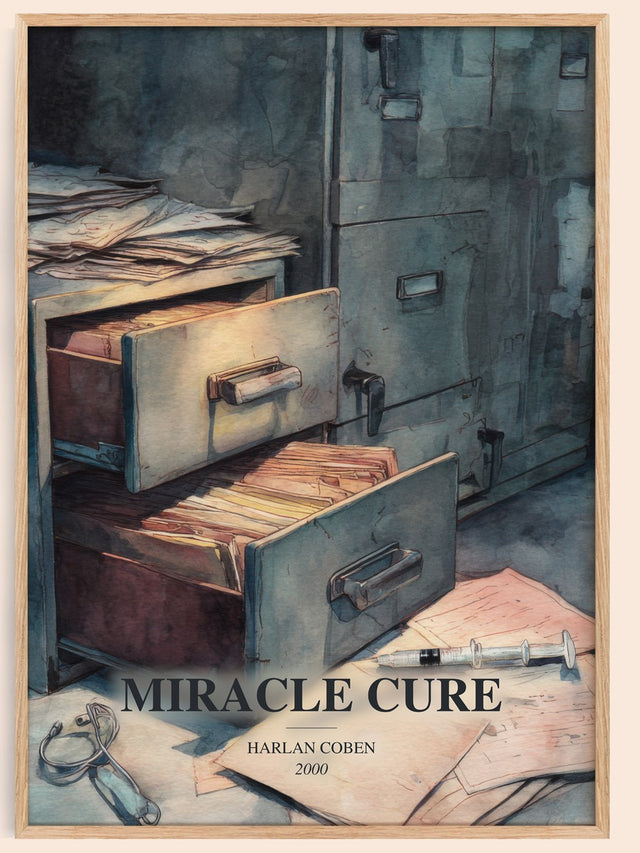 Miracle Cure Book Watercolour Illustration by Harlan Coben