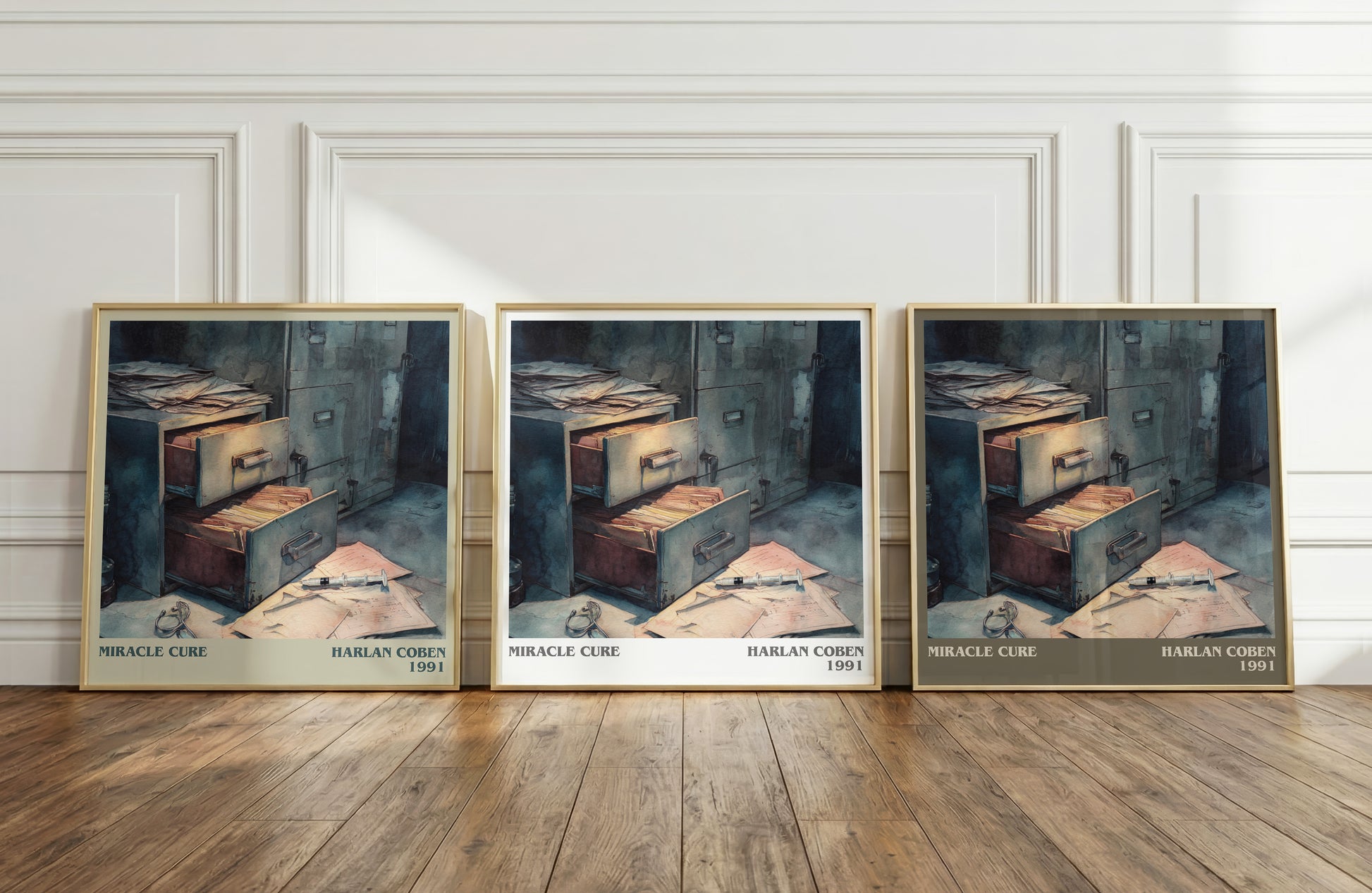 Miracle Cure literary print framed by window – literary home decor