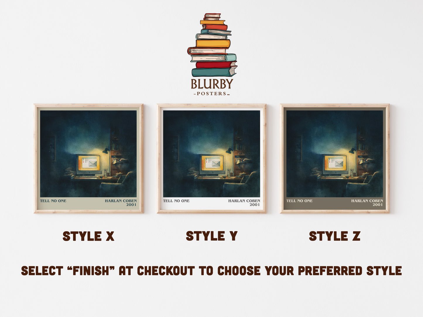Tell No One literary art print colour and style options – Harlan Coben book art