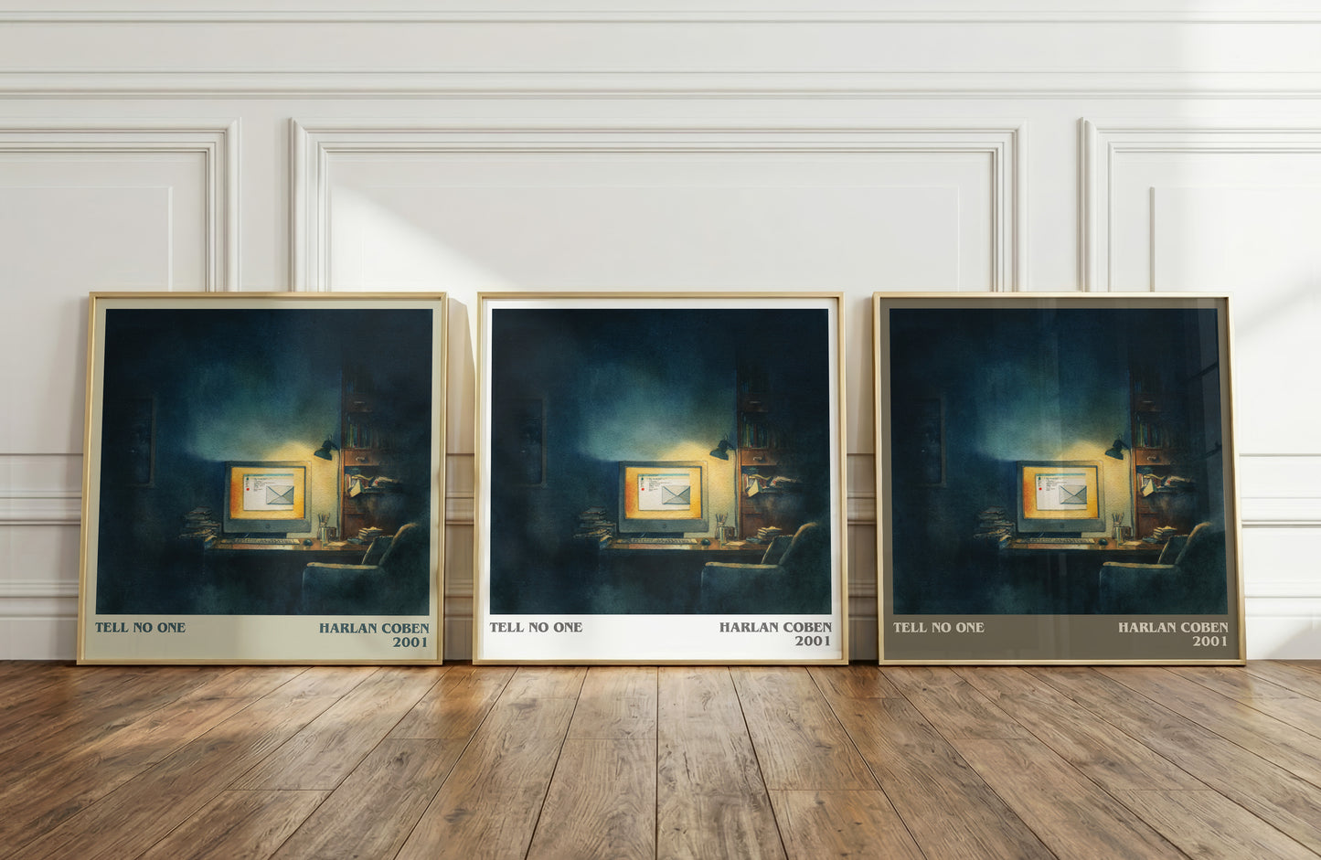 Tell No One literary print framed by window – literary home decor