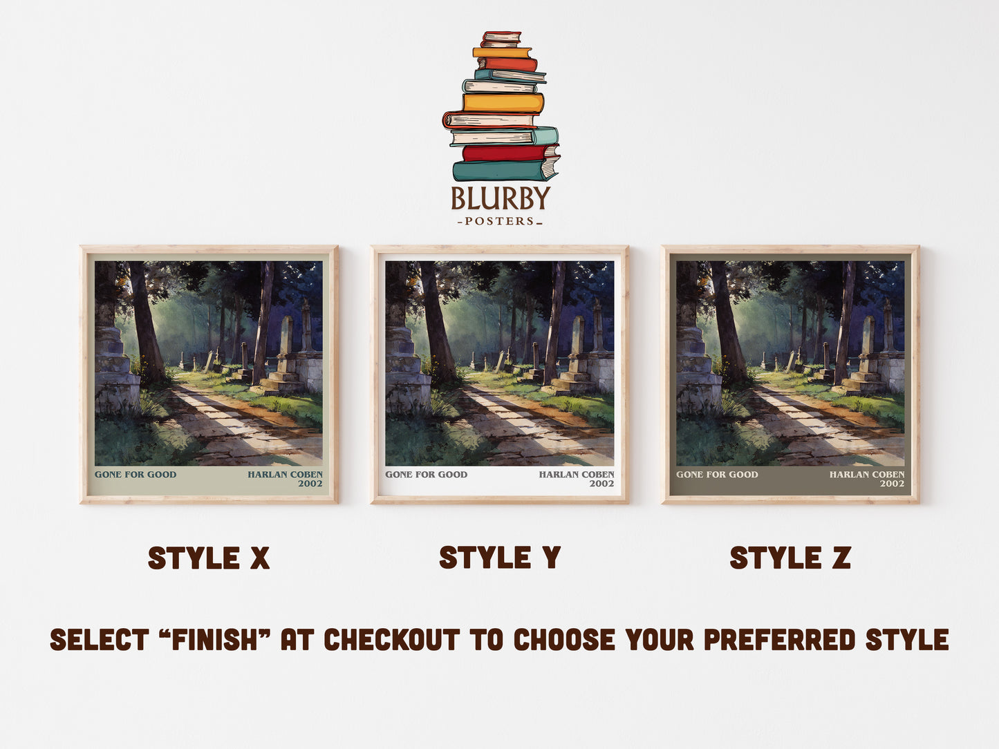Gone for Good literary art print colour and style options – Harlan Coben book art
