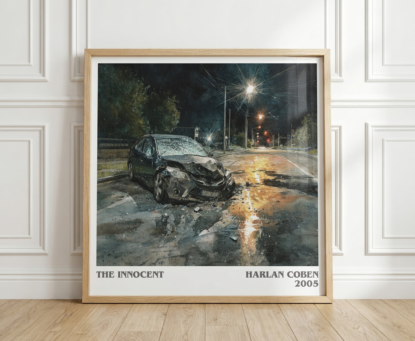 The Innocent literary print in frame leaning in hallway – thriller wall art