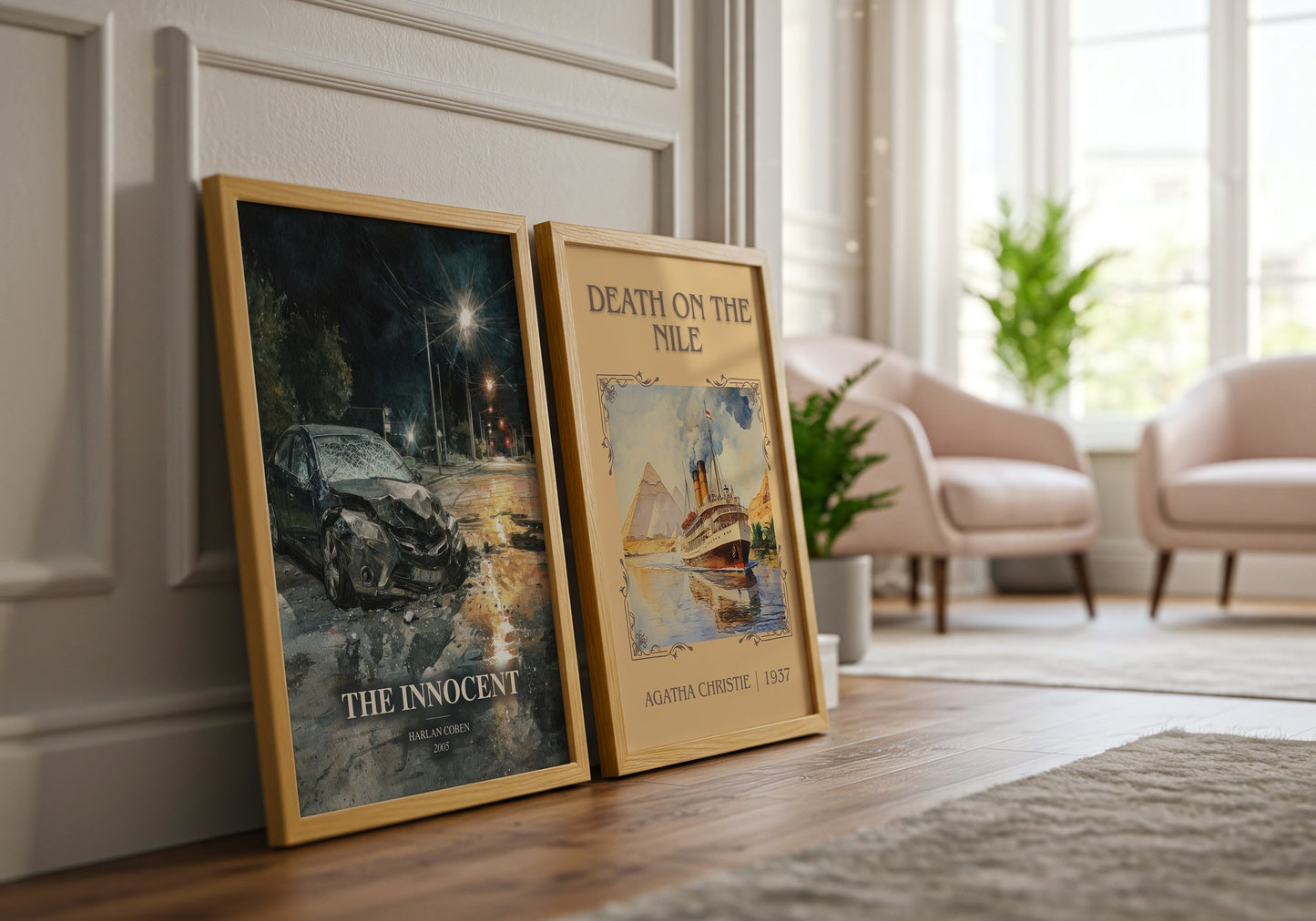 The Innocent watercolour print framed by window – literary home decor