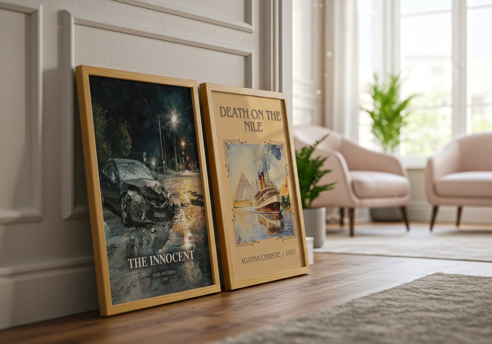 The Innocent watercolour print framed by window – literary home decor