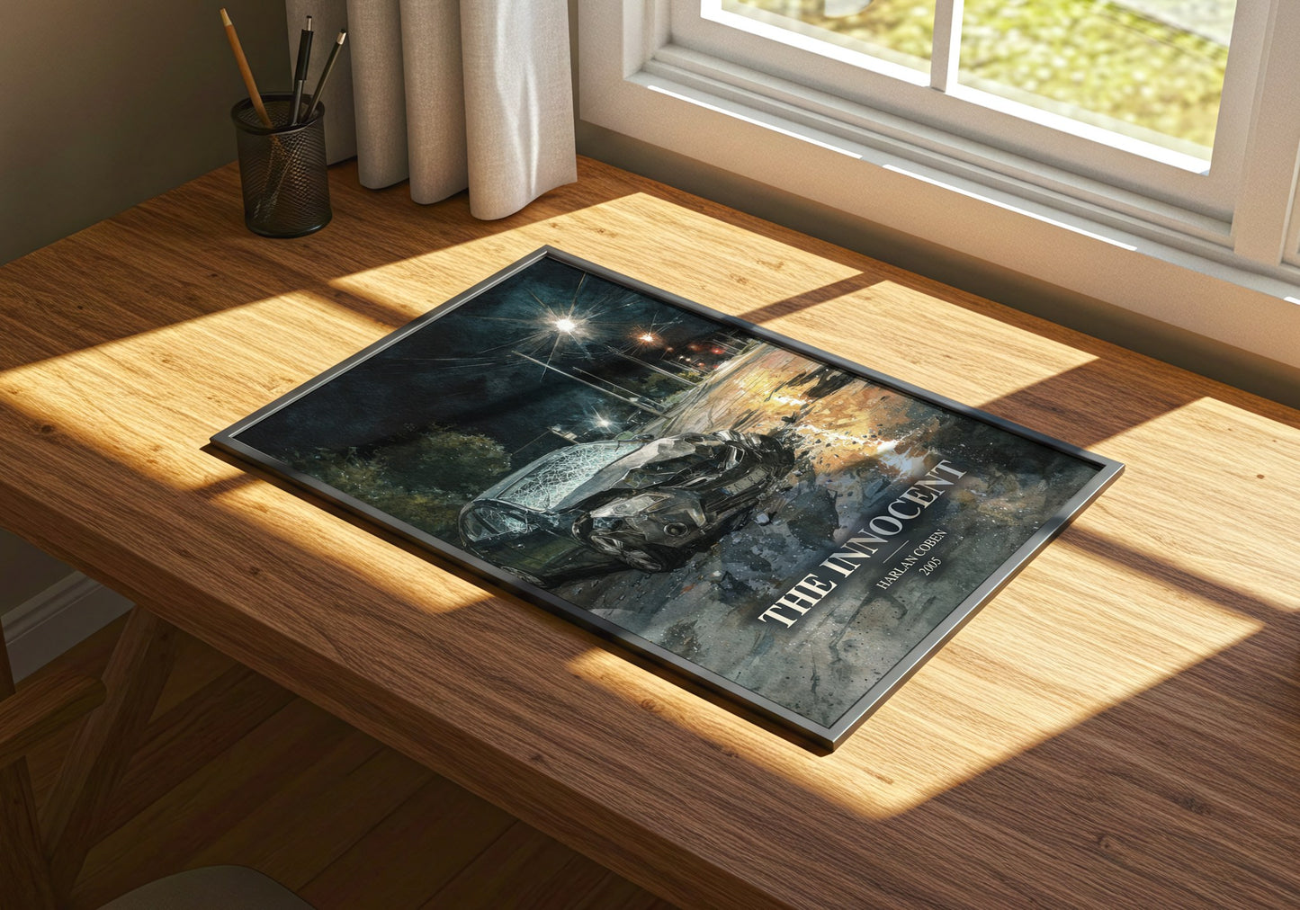 The Innocent watercolour book poster framed on wall – thriller wall art