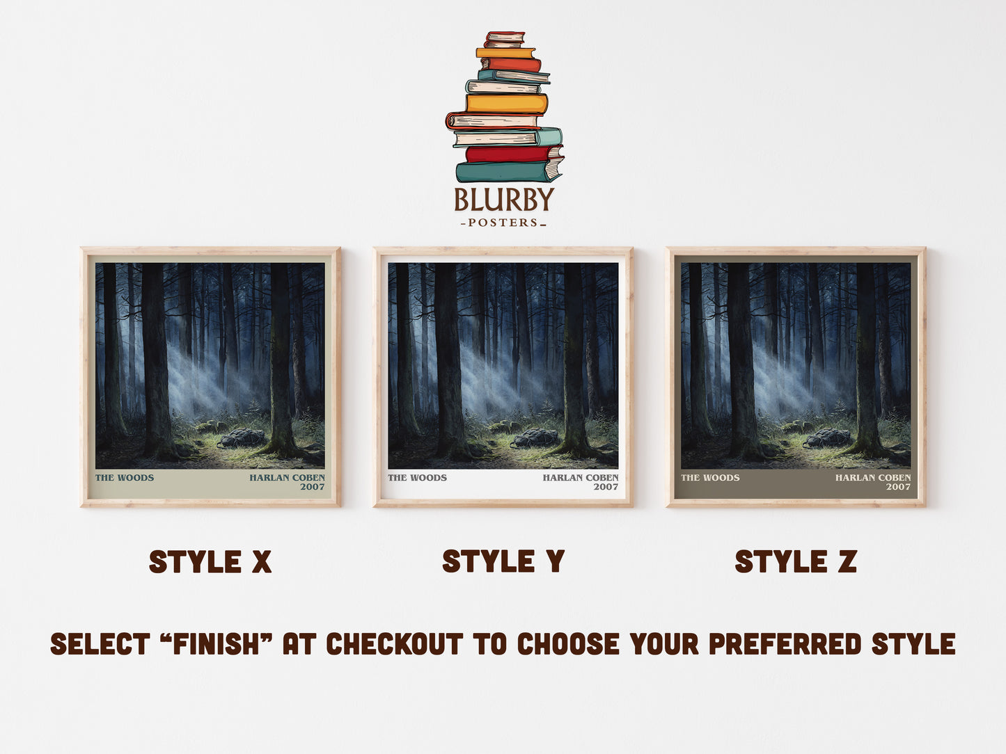 The Woods literary art print colour and style options – Harlan Coben book art