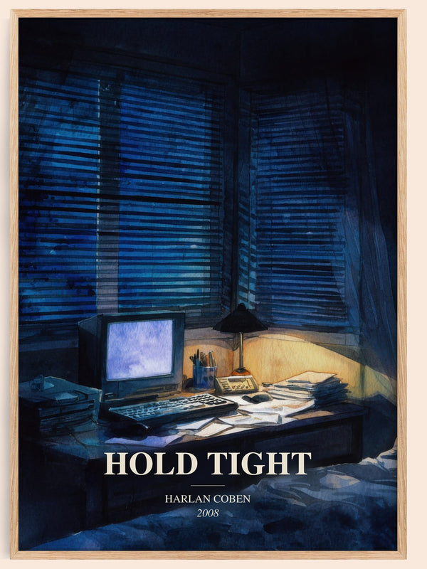 Hold Tight watercolour book poster by Harlan Coben – framed literary art print