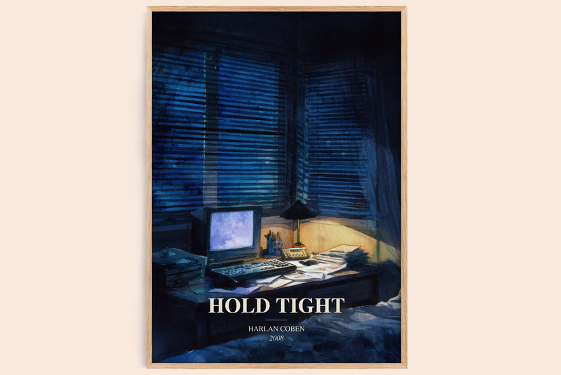 Hold Tight watercolour book poster by Harlan Coben – framed literary art print