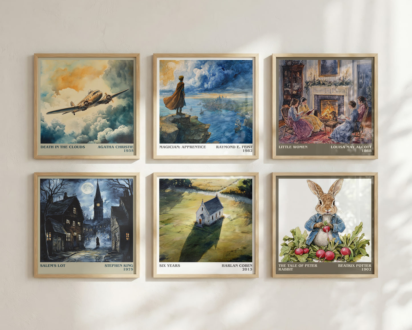 Six Years literary book poster framed on wall – thriller wall art