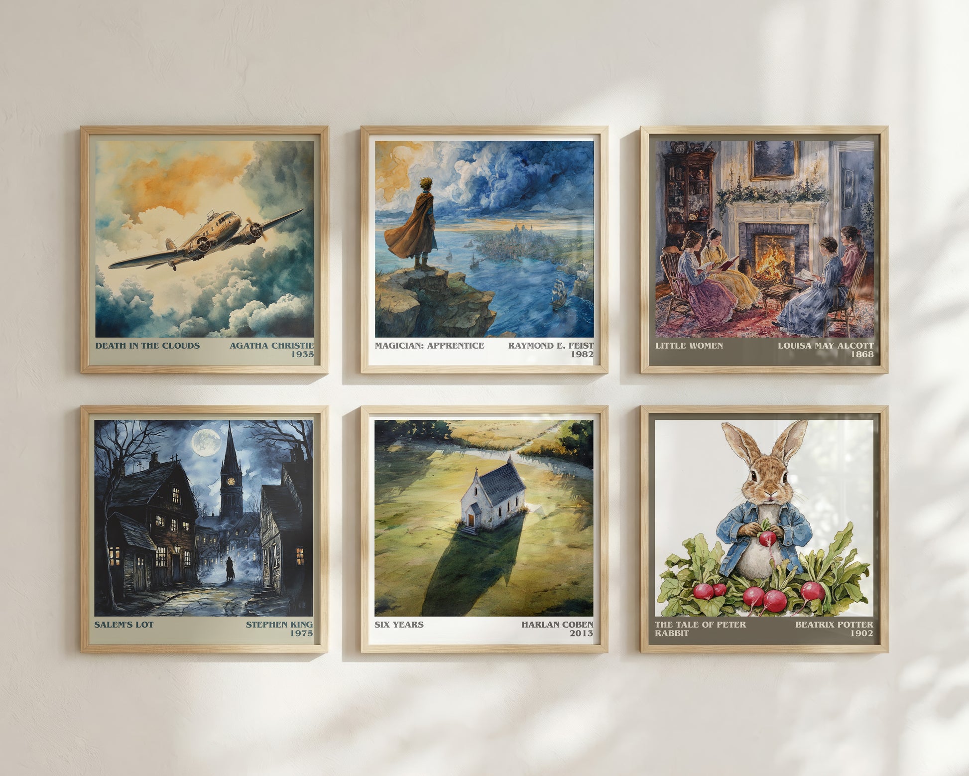 Six Years literary book poster framed on wall – thriller wall art