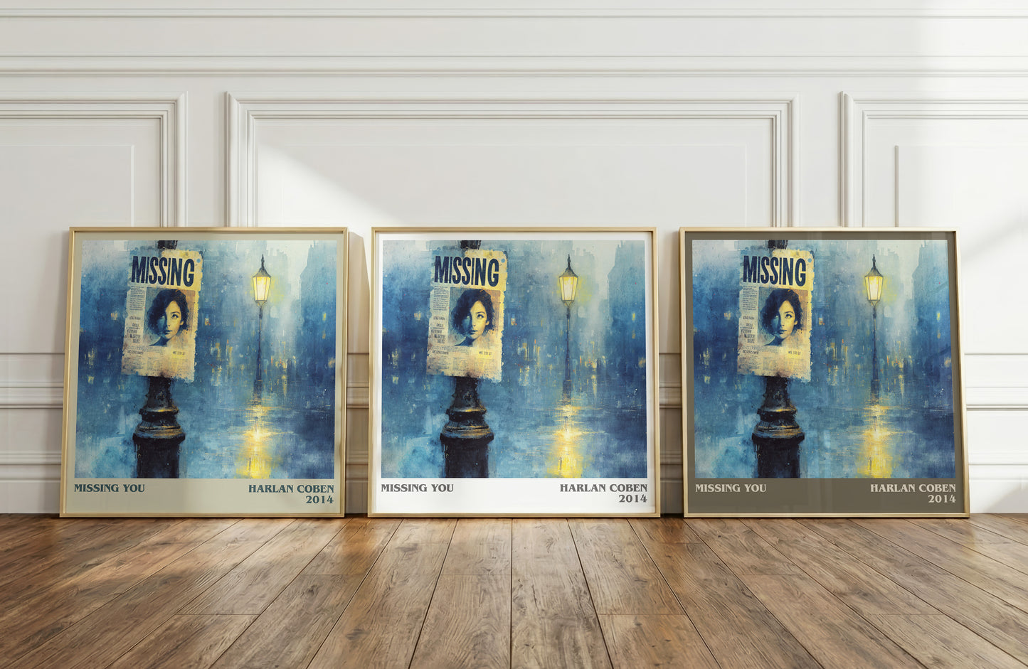 Missing You literary print framed by window – literary home decor