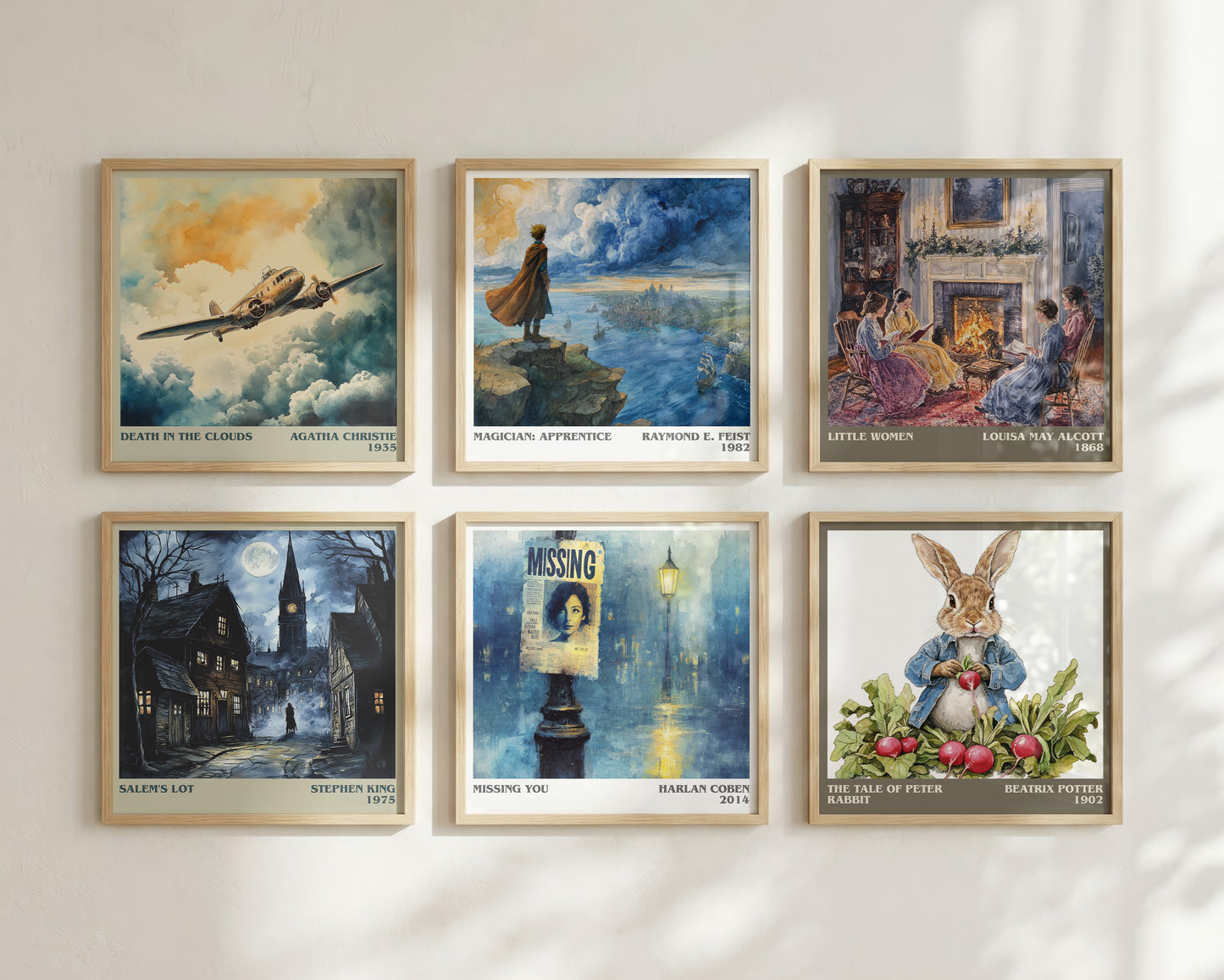 Missing You literary book poster framed on wall – thriller wall art