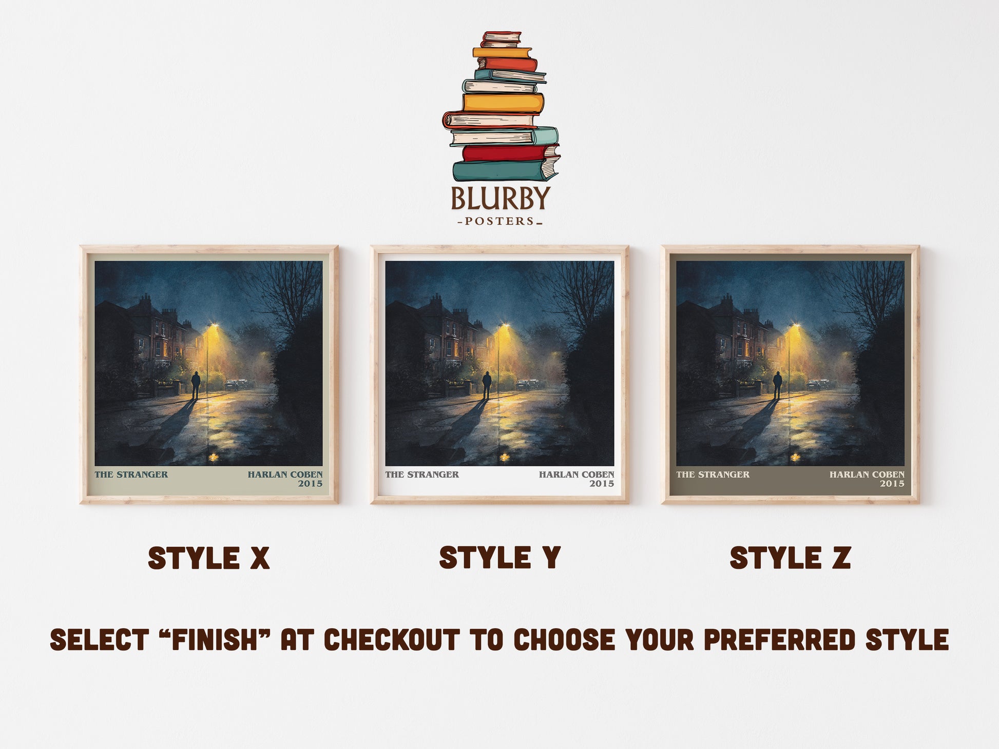 The Stranger literary art print colour and style options – Harlan Coben book art