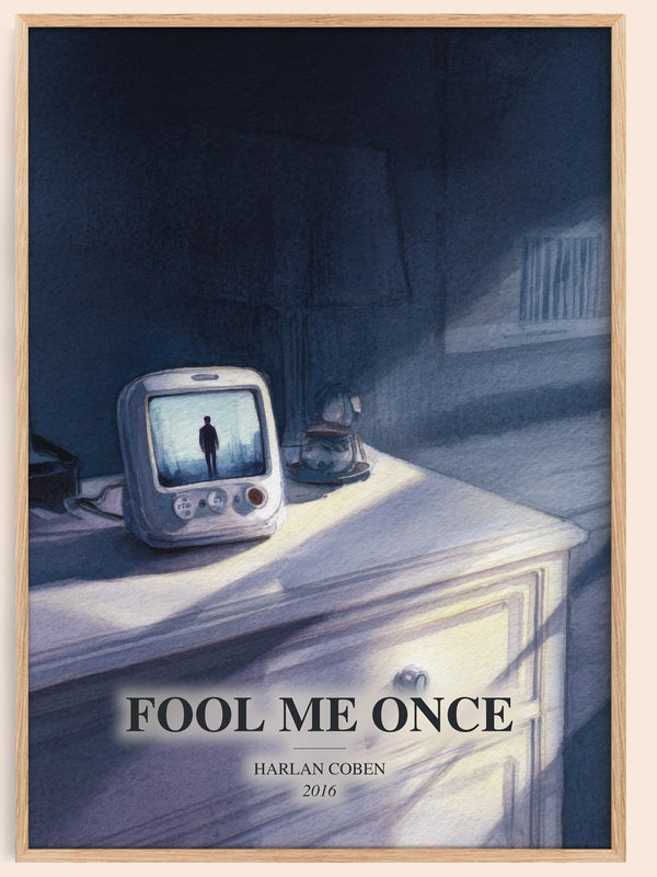 Fool Me Once watercolour book poster by Harlan Coben – framed literary art print