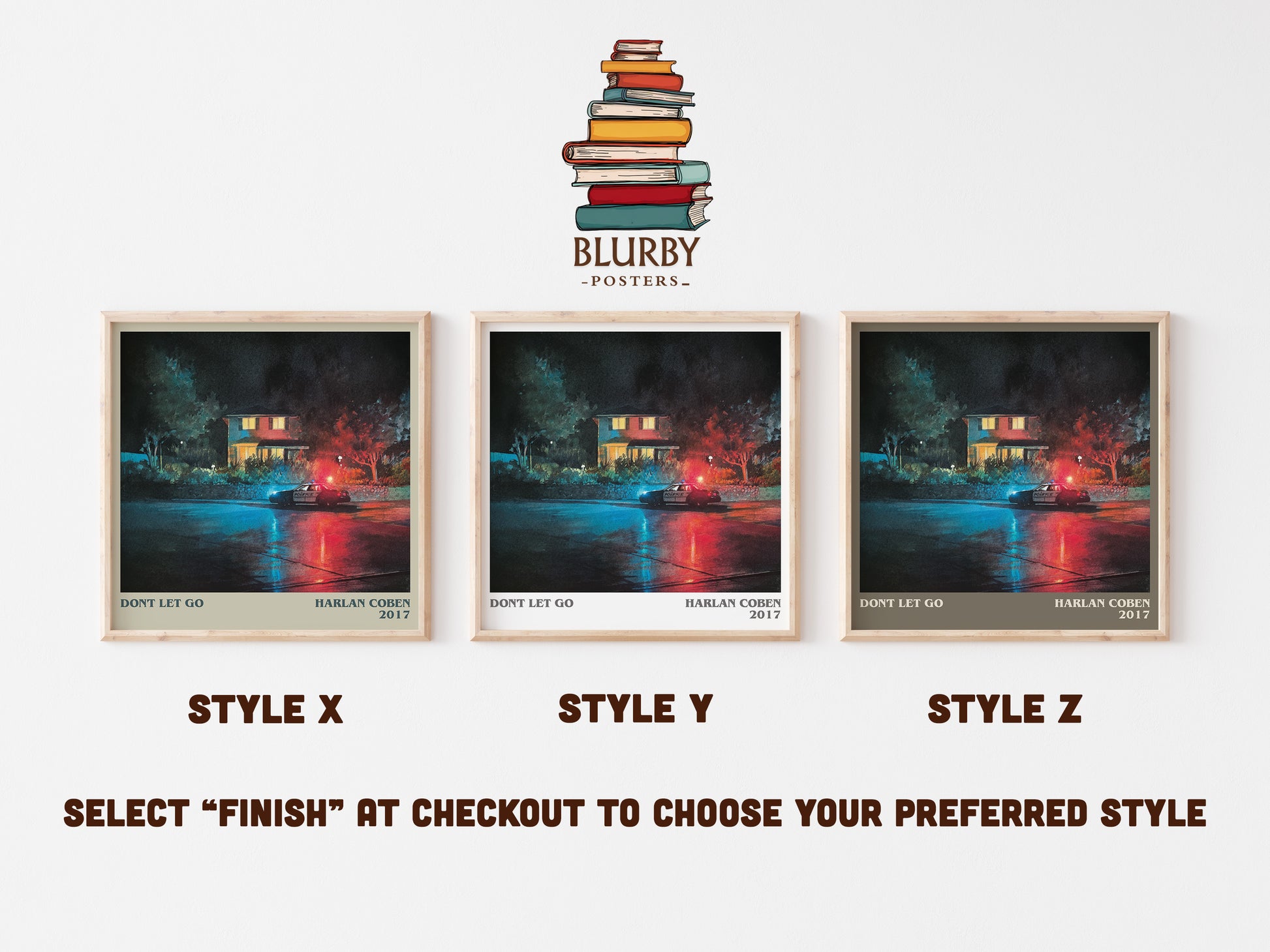 Don't Let Go literary art print colour and style options – Harlan Coben book art