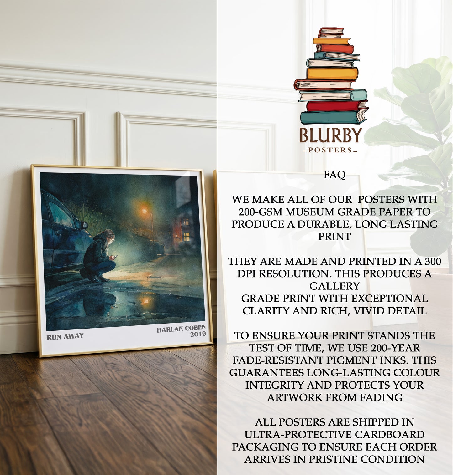 Run Away Literary Art Print by Harlan Coben