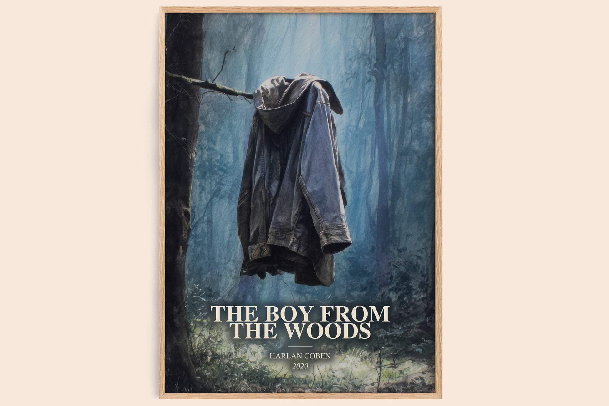 The Boy From The Woods watercolour book poster by Harlan Coben – framed literary art print