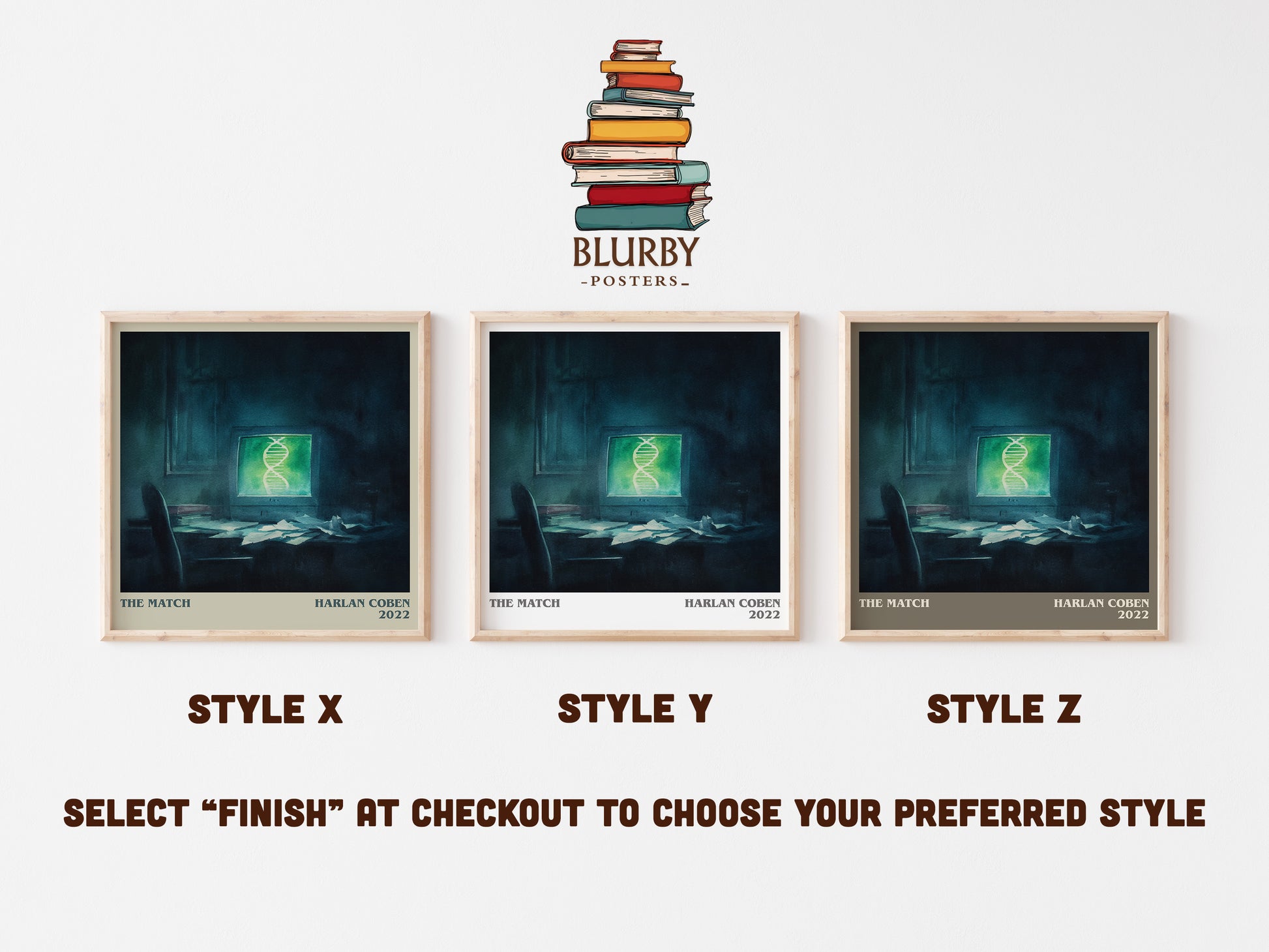 The Match literary art print colour and style options – Harlan Coben book art