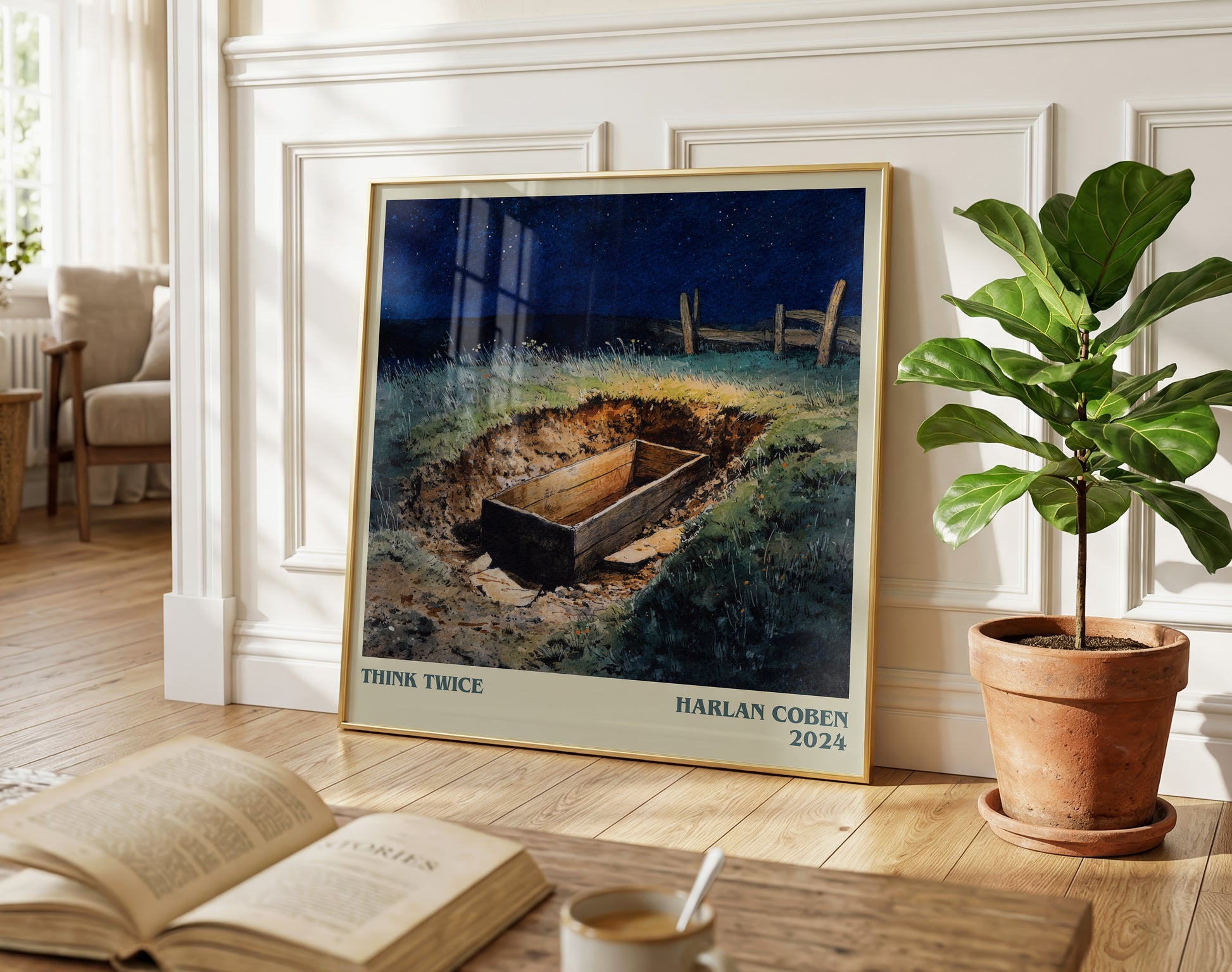Think Twice literary poster paired in gallery wall – literary art prints