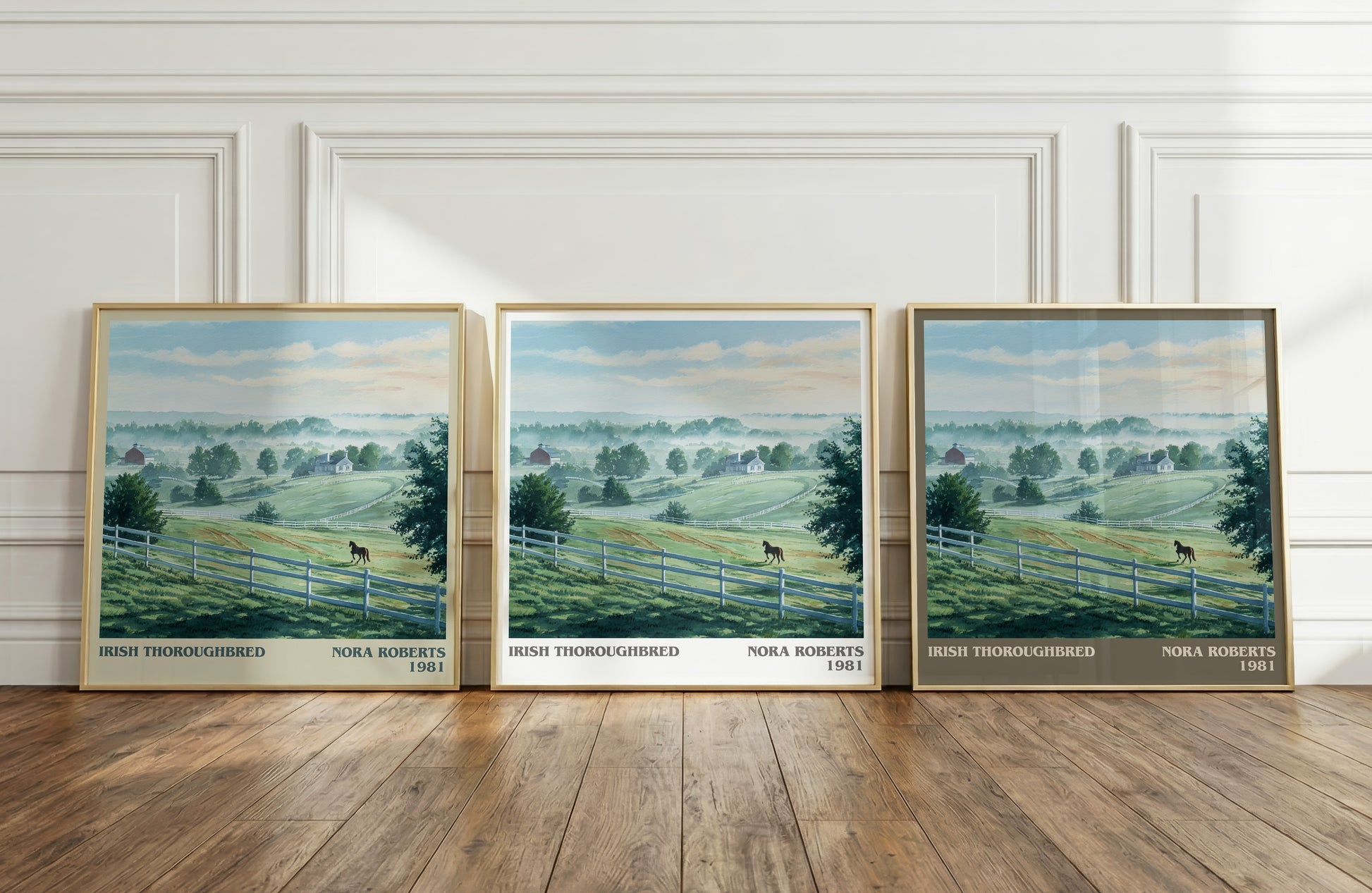Irish Thoroughbred literary print framed by window – literary home decor